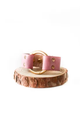 Pink Leather Cuff Bracelet