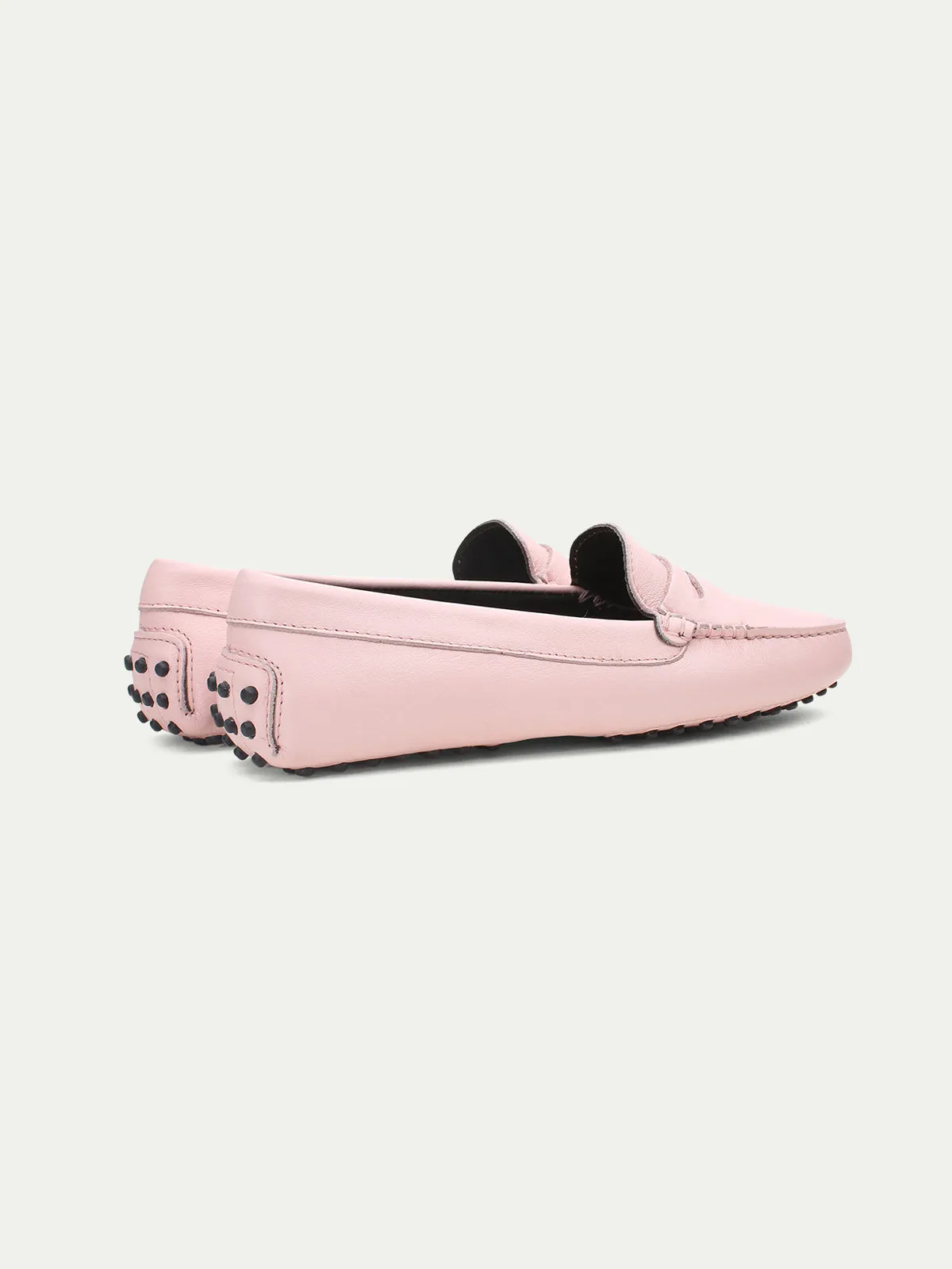 Pink Leather Driving Shoes