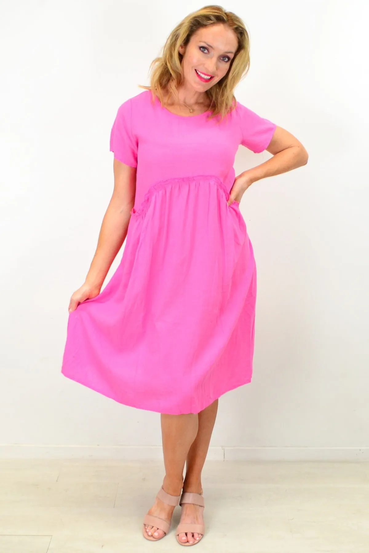 Pink Linen Sunday Best Tunic Dress