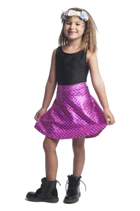 Pink Mermaid Kids Skater Skirt