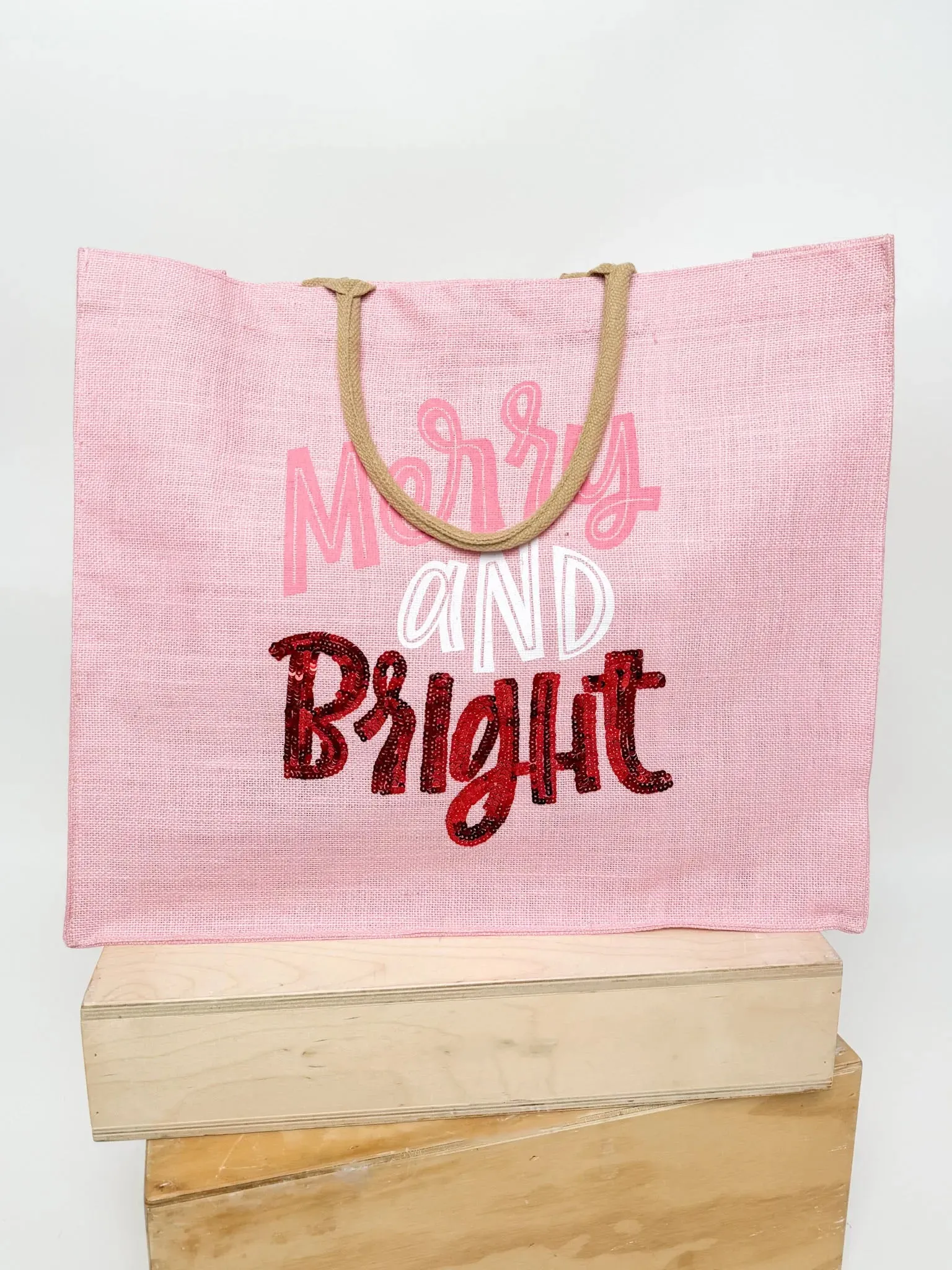 Pink Merry & Bright Tote Bag