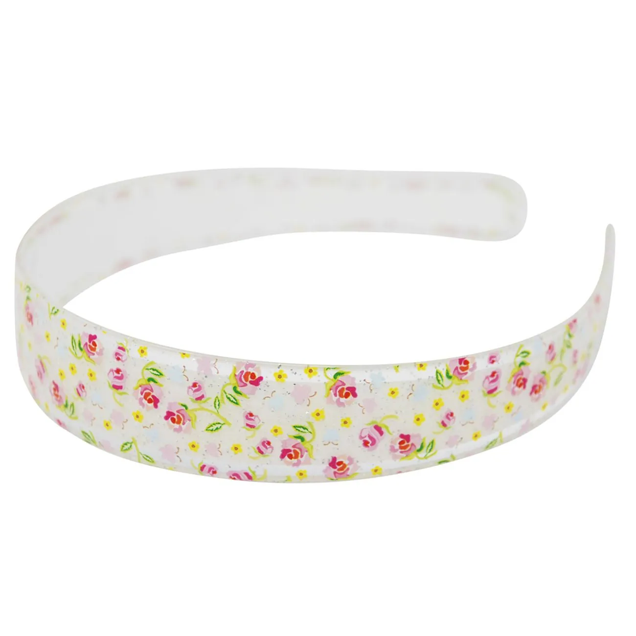 Pink Poppy Floral Print Glitter Headband Assorted Styles