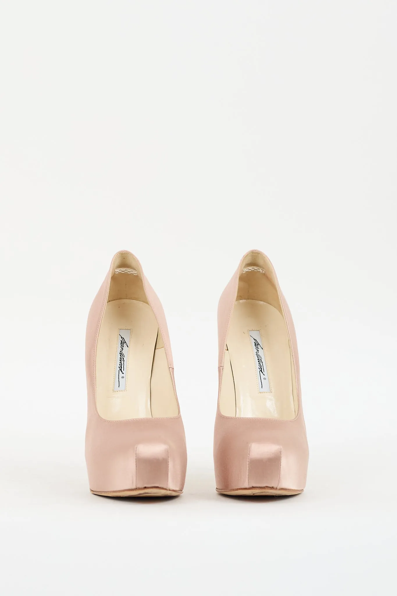 Pink Satin Platform Pump