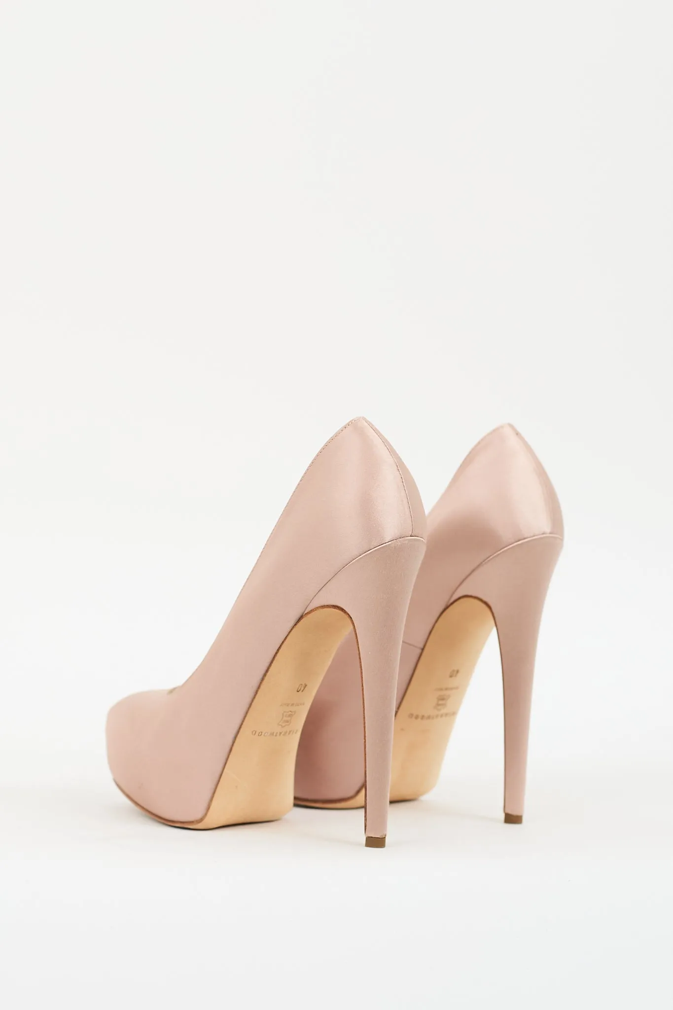 Pink Satin Platform Pump