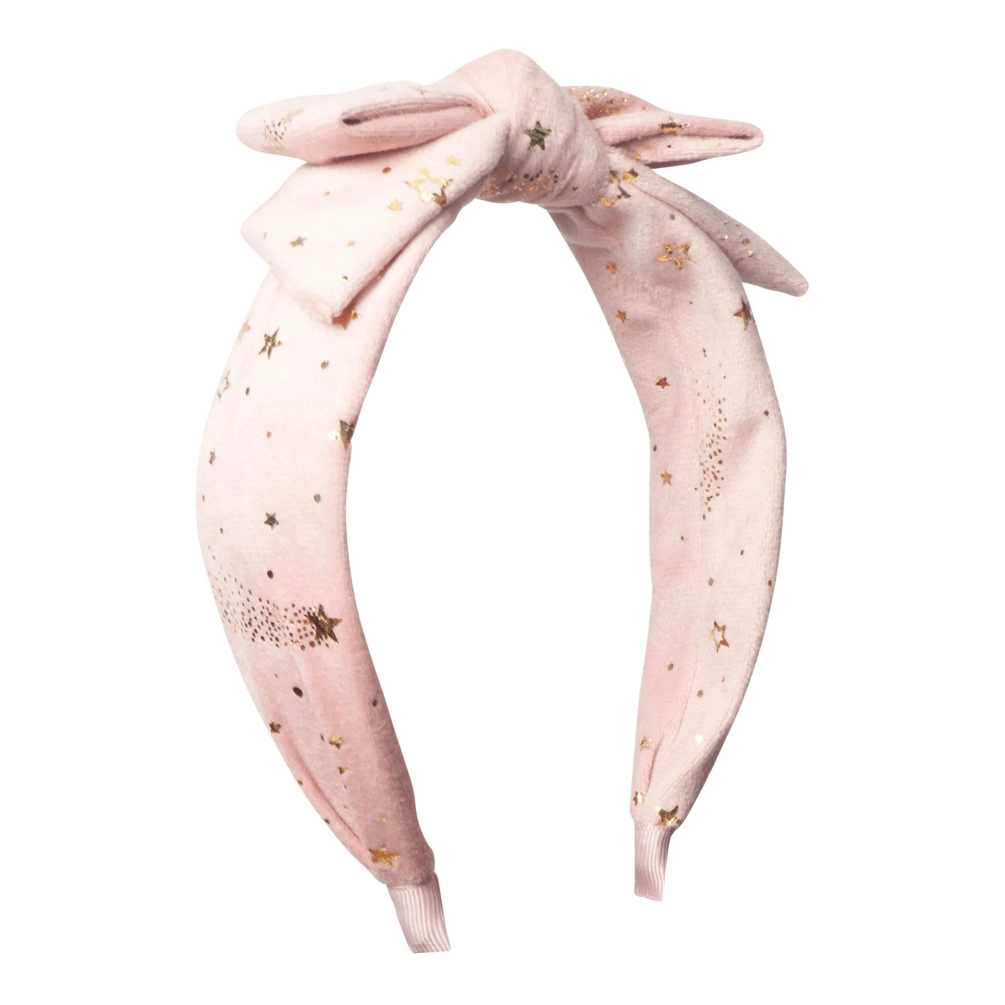 Pink Starry Bow Velvet Alice Headband