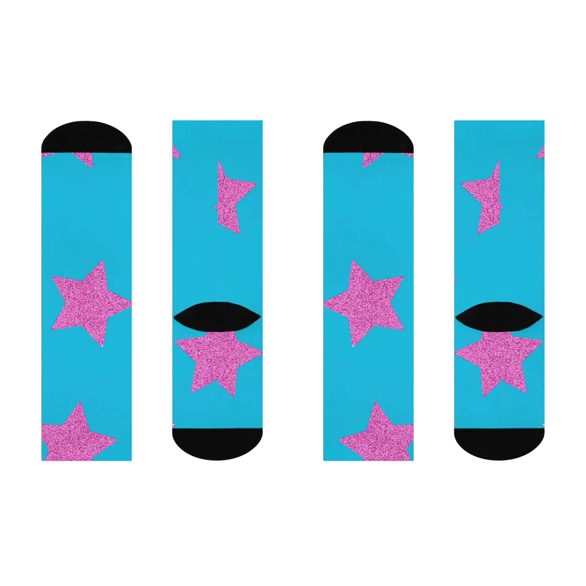 Pink Stars - Inovax Cushioned Crew Socks