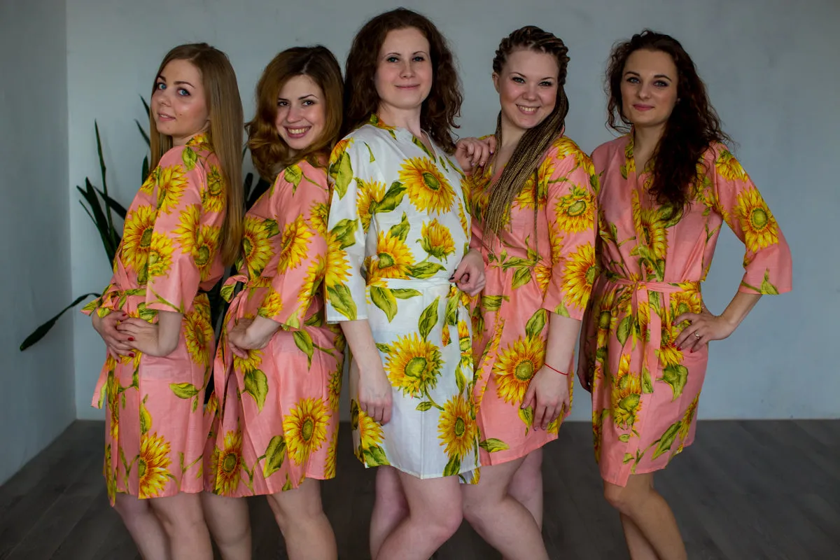 PINK SUNFLOWER ROBES FOR BRIDESMAIDS | GETTING READY BRIDAL ROBES