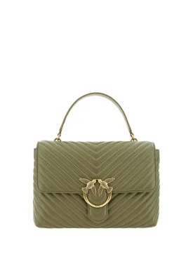 PINKO Green Calf Leather Love Lady Handbag