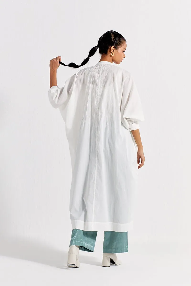 Pintuck Kaftan - White