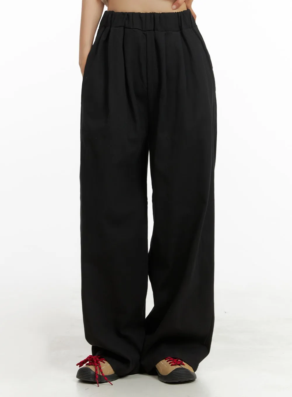 Pintuck Wide Leg Trousers OA419