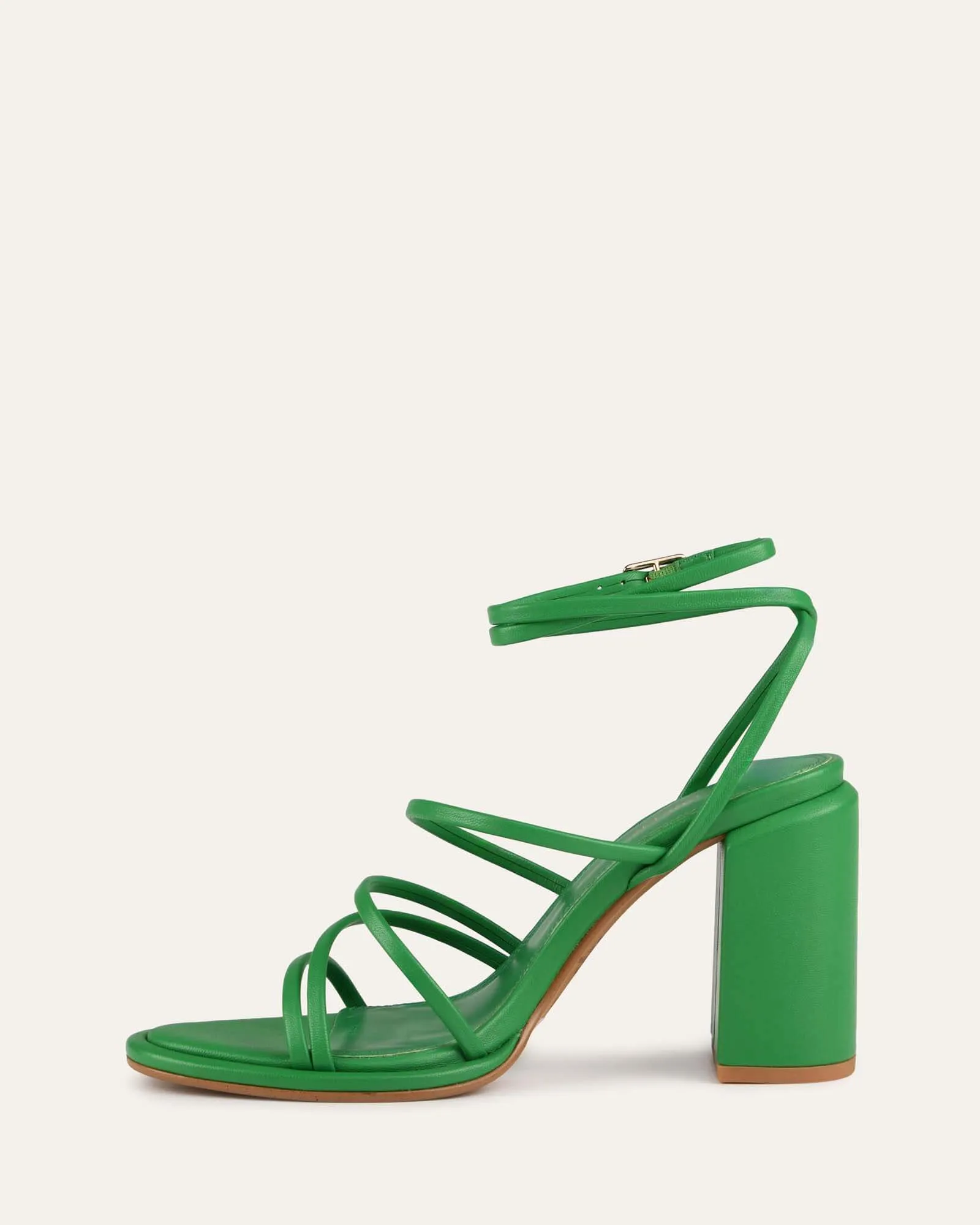 PIP HIGH HEEL SANDALS EMERALD GREEN LEATHER