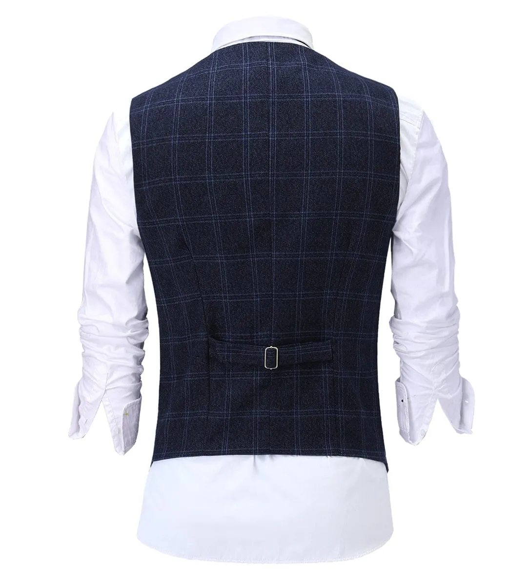 Plaid Notch Lapel 3 Pieces Mens Suit For Wedding (Blazer vest Pants)