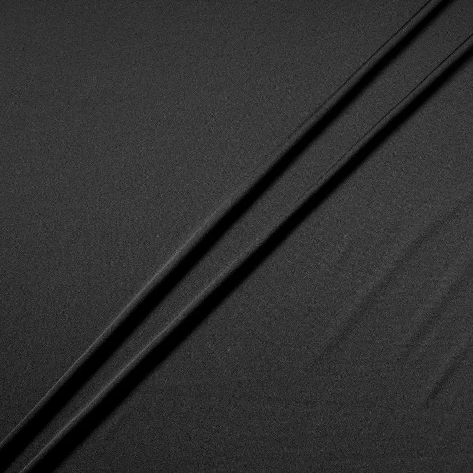 Plain Black Microfibre Satin