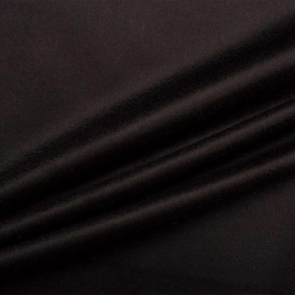 Plain Black Pure Cashmere Coating