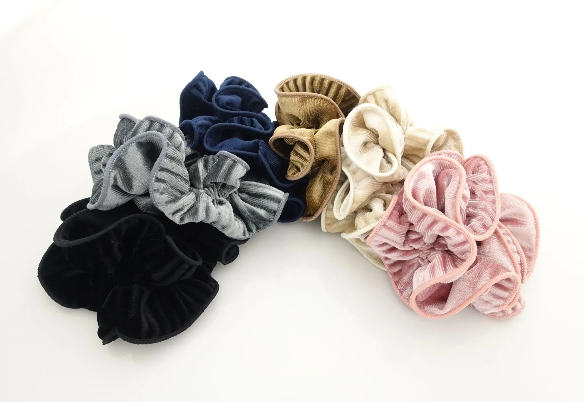 pleated velvet hair scrunchies pretty hair accessory hair elastic scrunchie for women