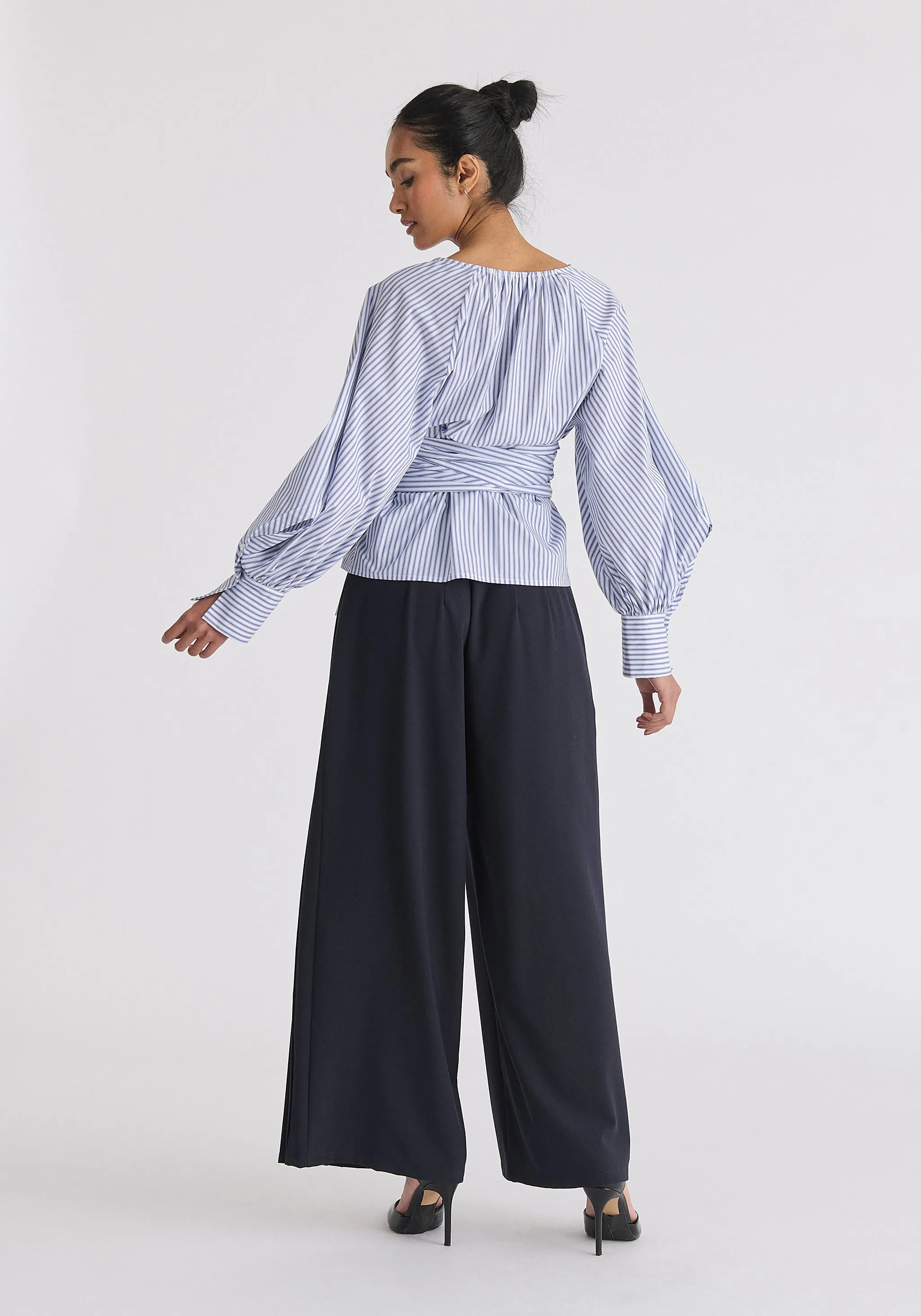 Pleated Wide Leg Trousers