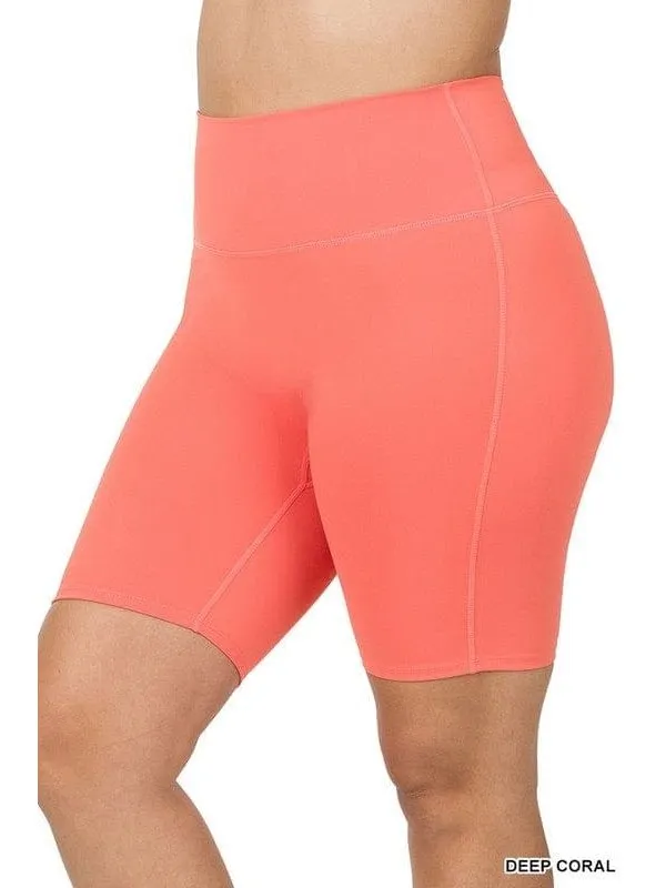 PLUS ATHLETIC HIGH RISE BIKER SHORTS