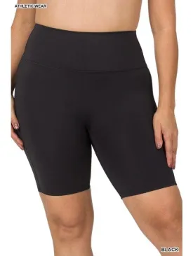 PLUS ATHLETIC HIGH RISE BIKER SHORTS