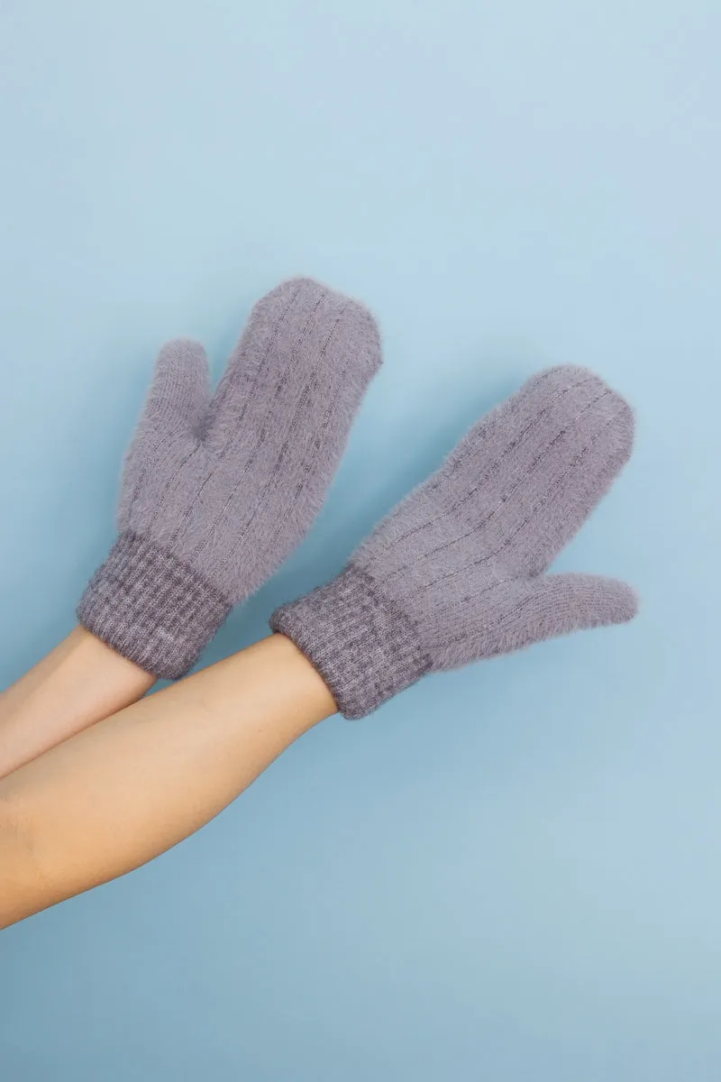 Plush Pastel Fuzzy Winter Mittens 🧤