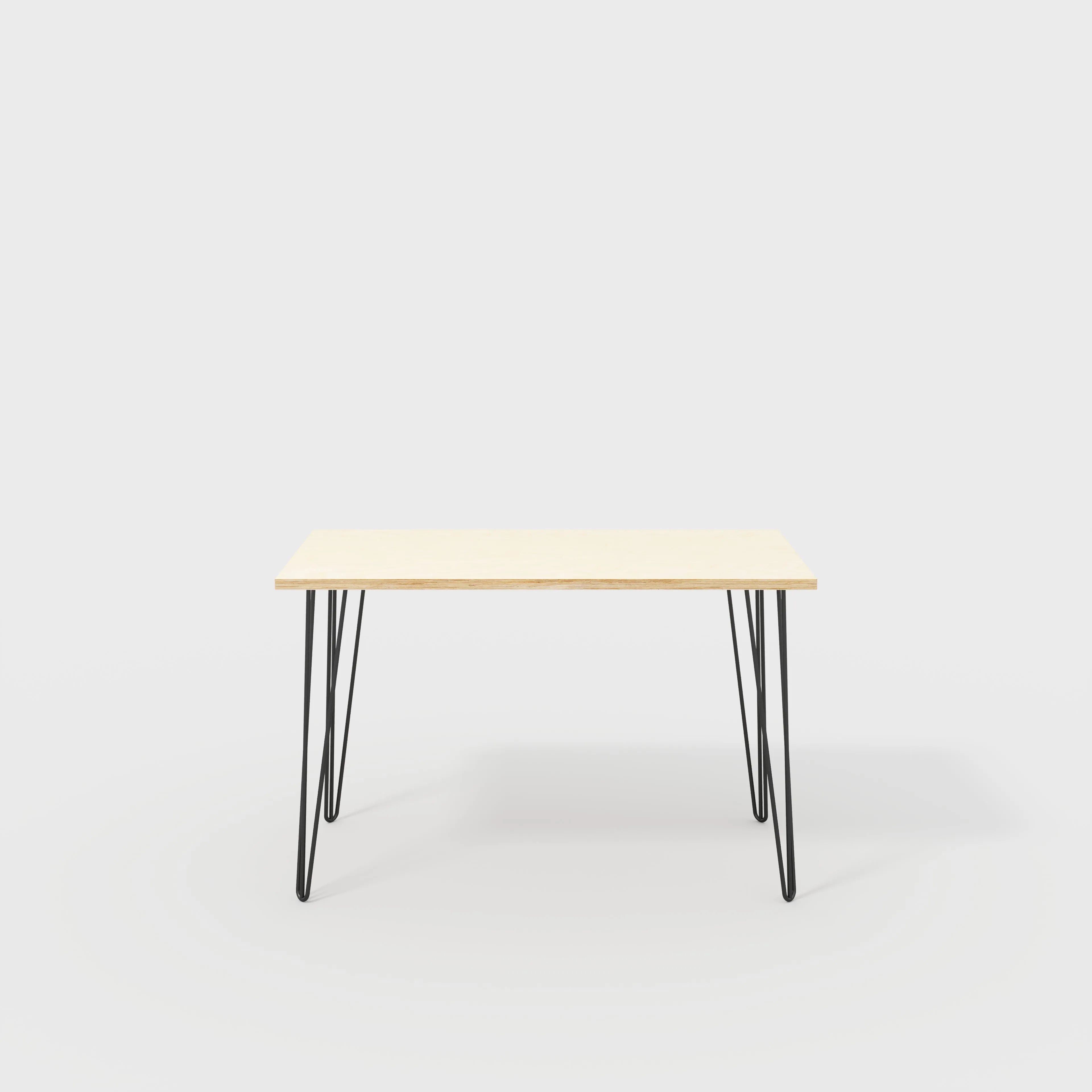 Plywood Desk with Black Hairpin Legs - Plywood Birch - 1200(w) x 600(d) x 735(h)