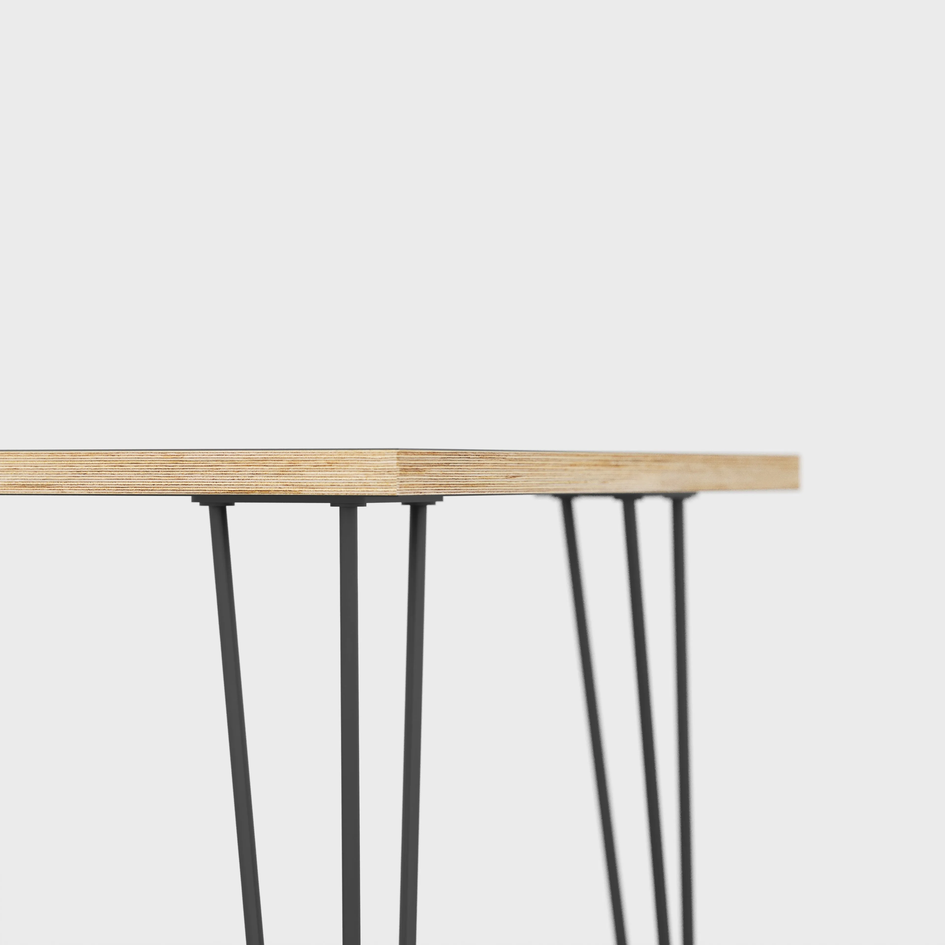 Plywood Desk with Black Hairpin Legs - Plywood Birch - 1200(w) x 600(d) x 735(h)