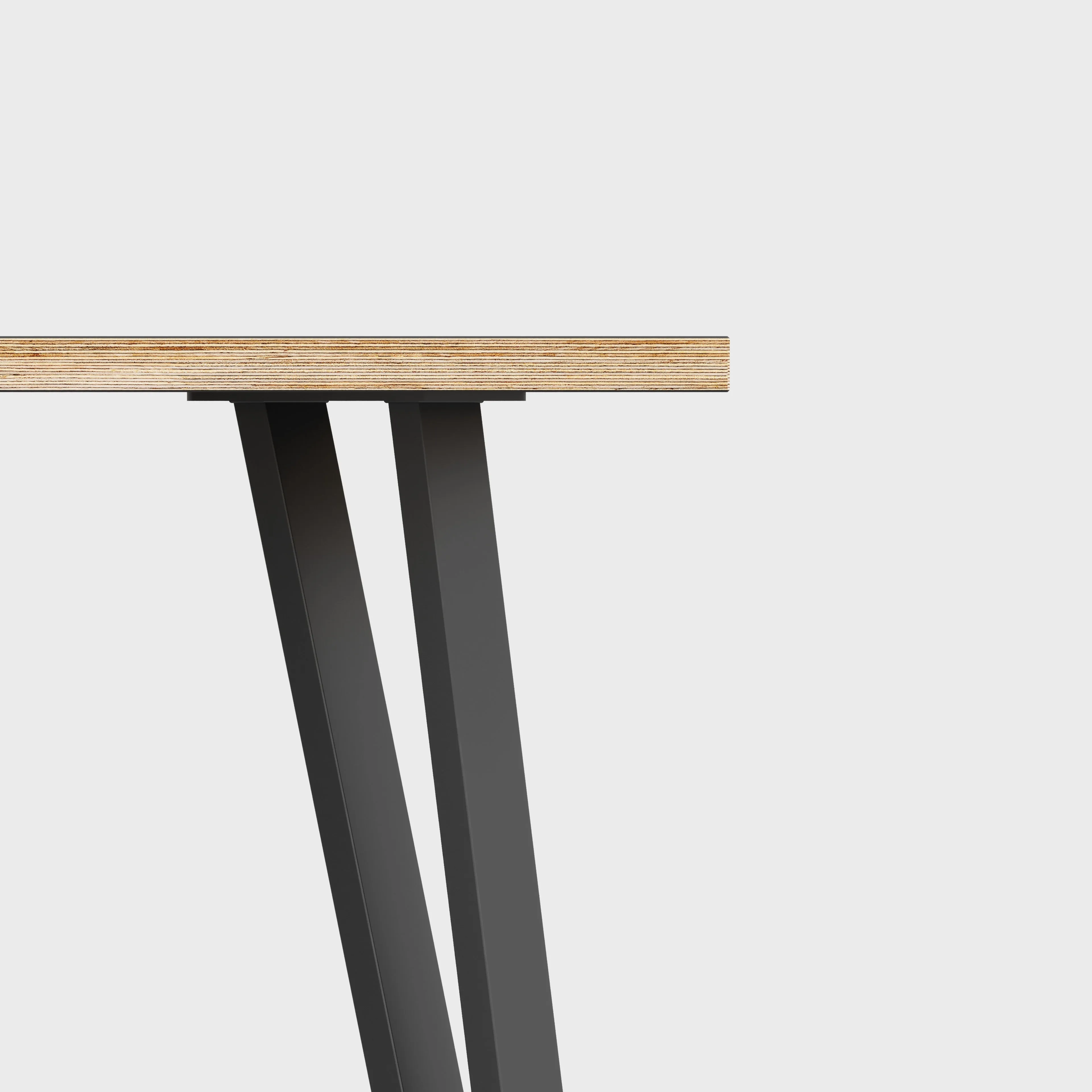 Plywood Side Table with Black Box Hairpin Legs - Formica Diamond Black - 500(w) x 500(d) x 425(h)