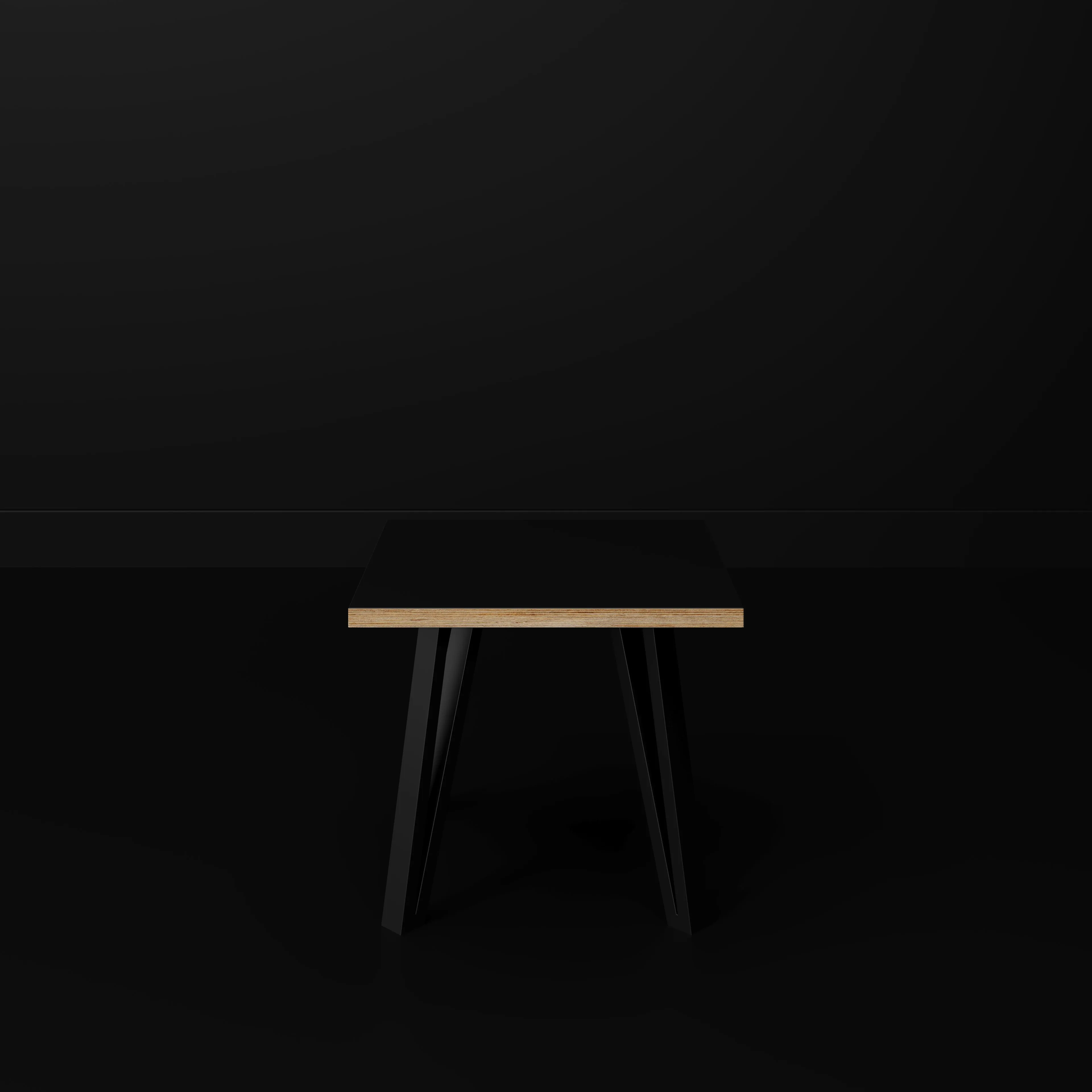 Plywood Side Table with Black Box Hairpin Legs - Formica Diamond Black - 500(w) x 500(d) x 425(h)