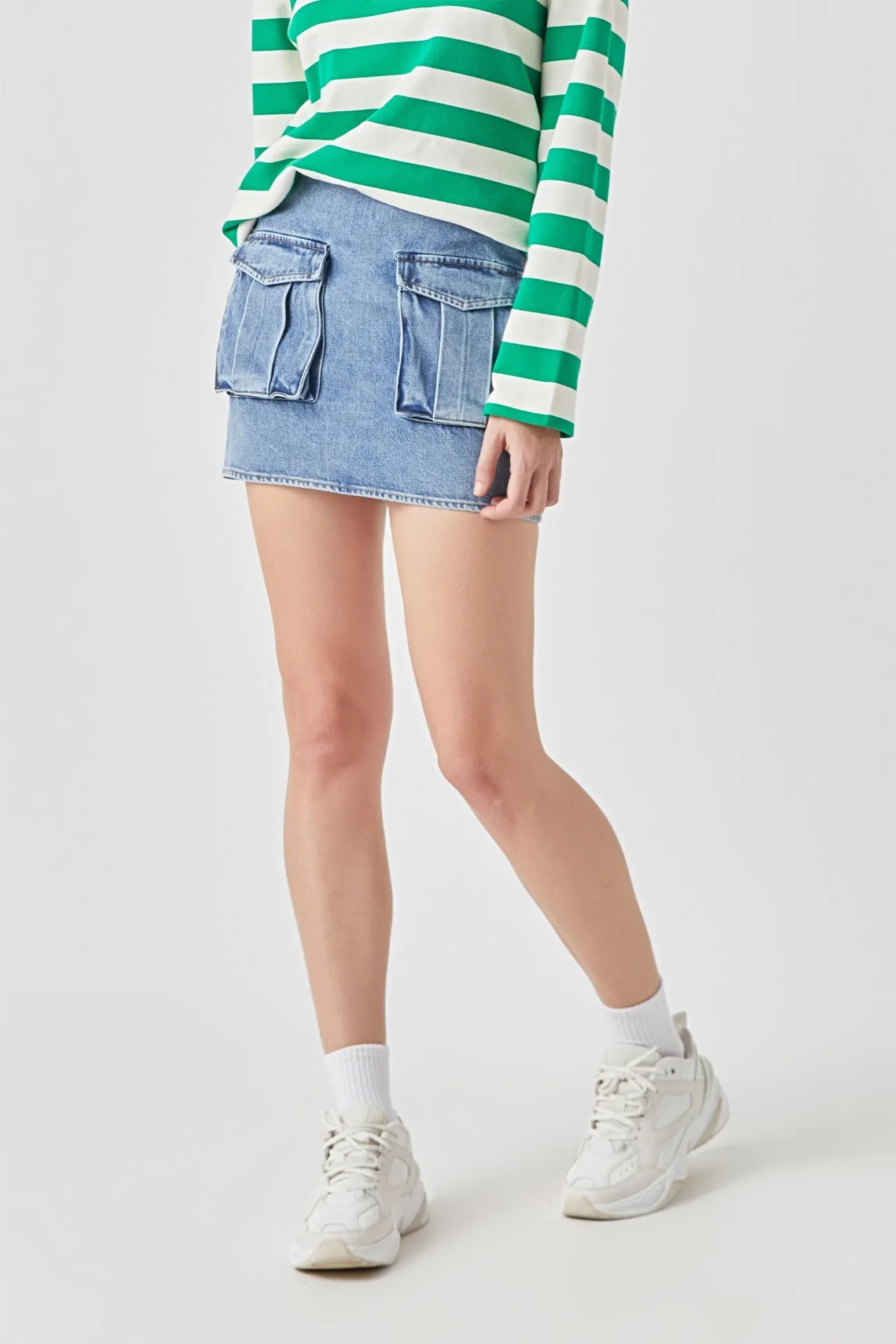 Pocket Denim Mini Skirt