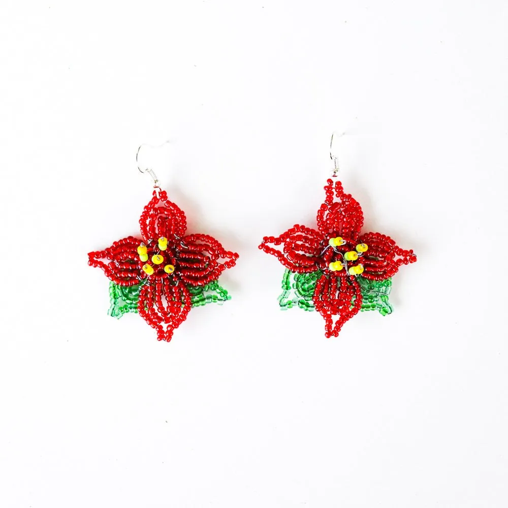 Poinsettia Earrings