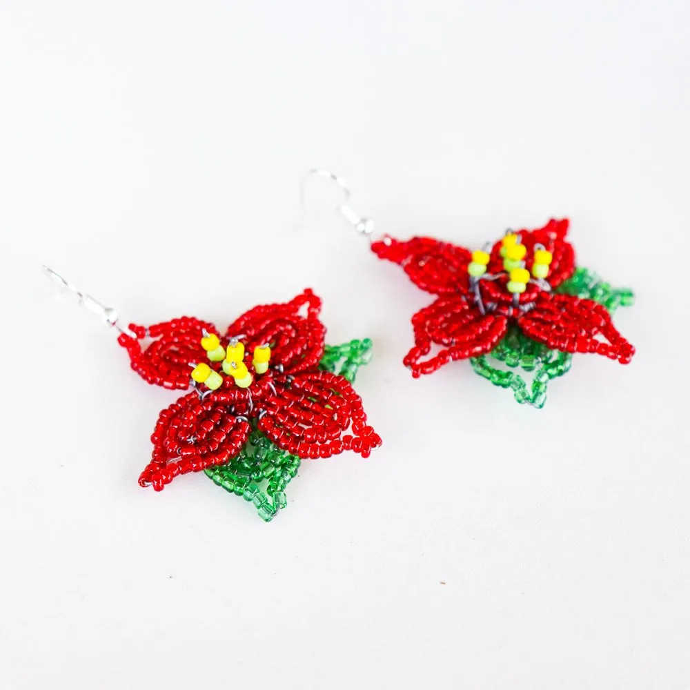 Poinsettia Earrings