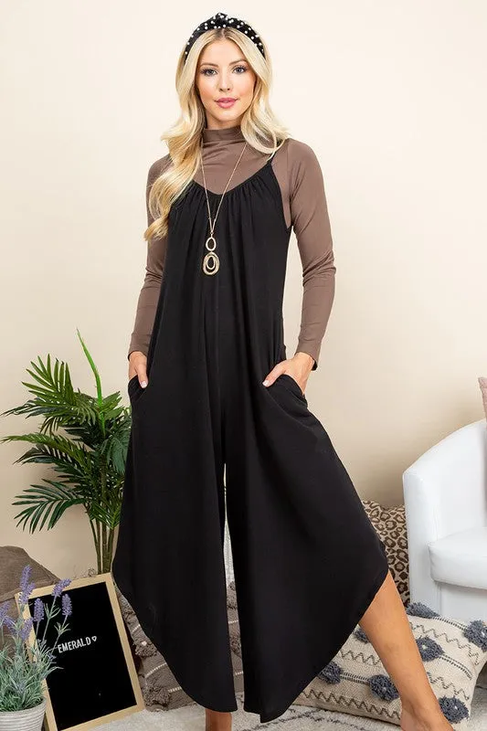 Pointed to You Jumpsuit - Black