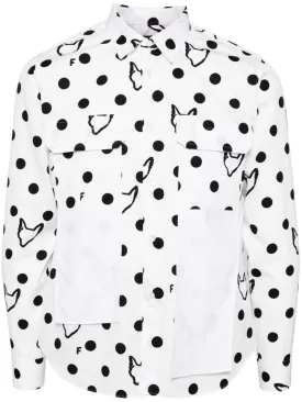 Polka Dot Long Sleeve Pocket Shirt