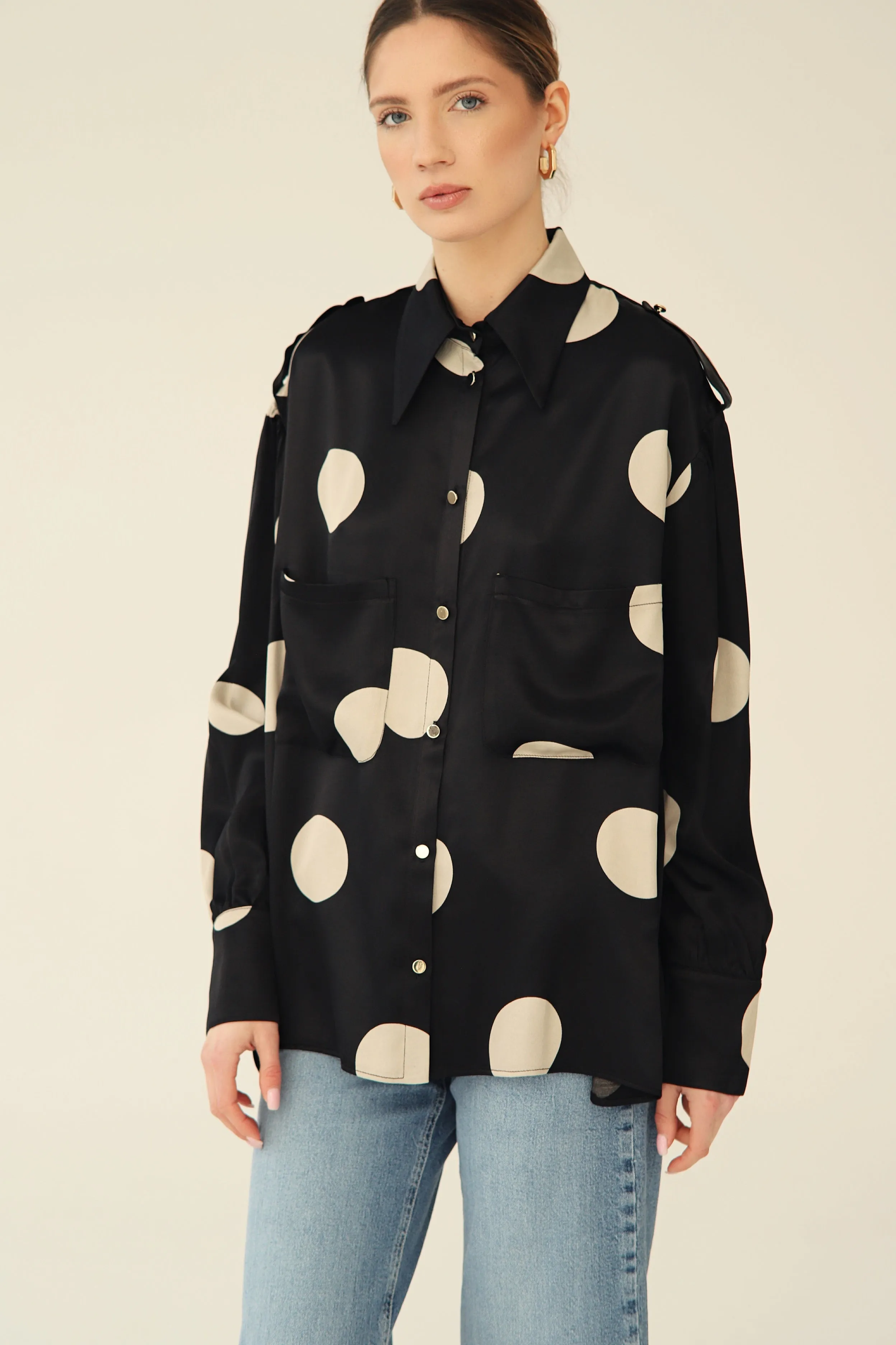 Polka Dot Shirt Black