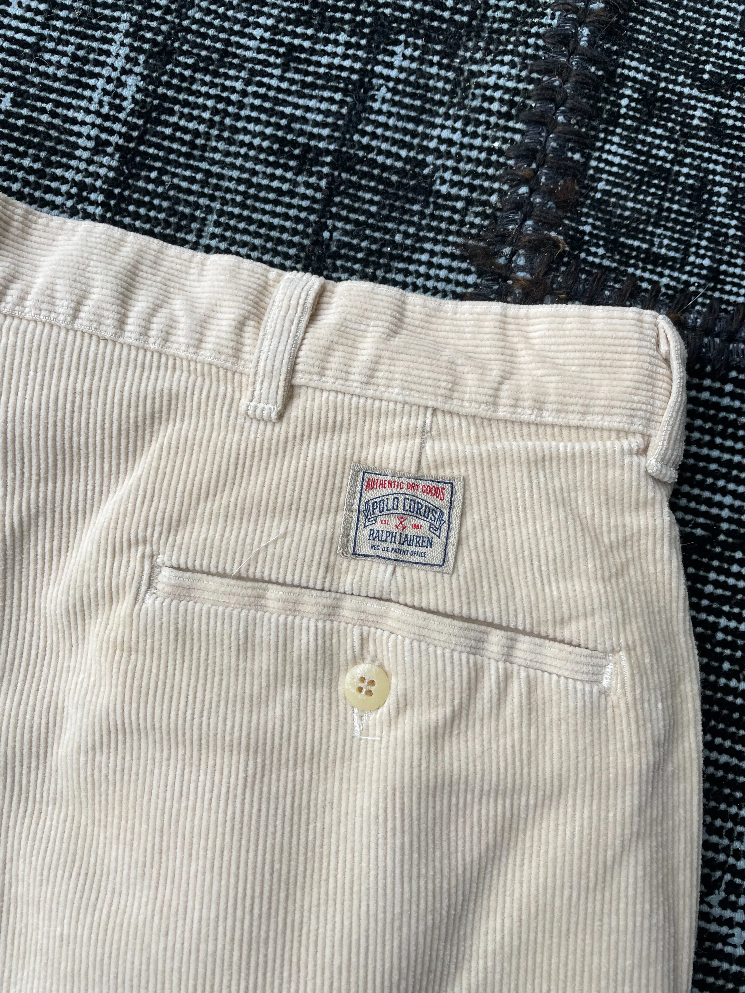 POLO RALPH LAUREN CORDUROY PANTS—CREAM [38X32]