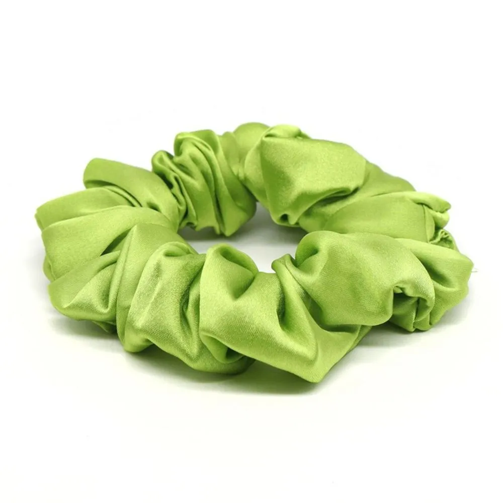 POM Navy and Lime Mix Tropical and Plain Scrunchie Duo