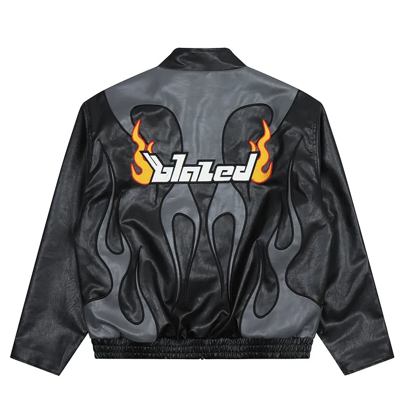 PopFlying Retro Racing Leather Jacket Hellfire