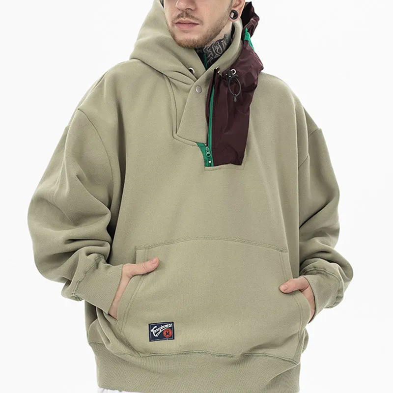 PopFlying Techwear Hoodie Patchwork Hood