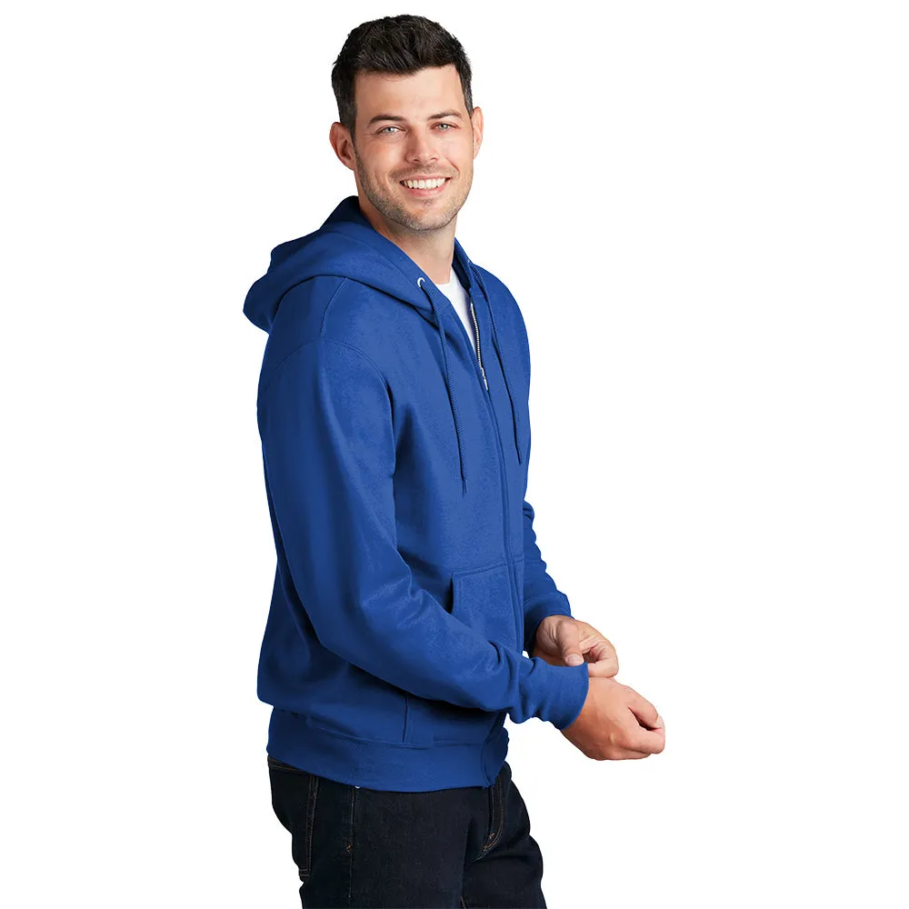 Port & Company® Core Fleece Full-Zip Hooded Sweatshirt - Royal