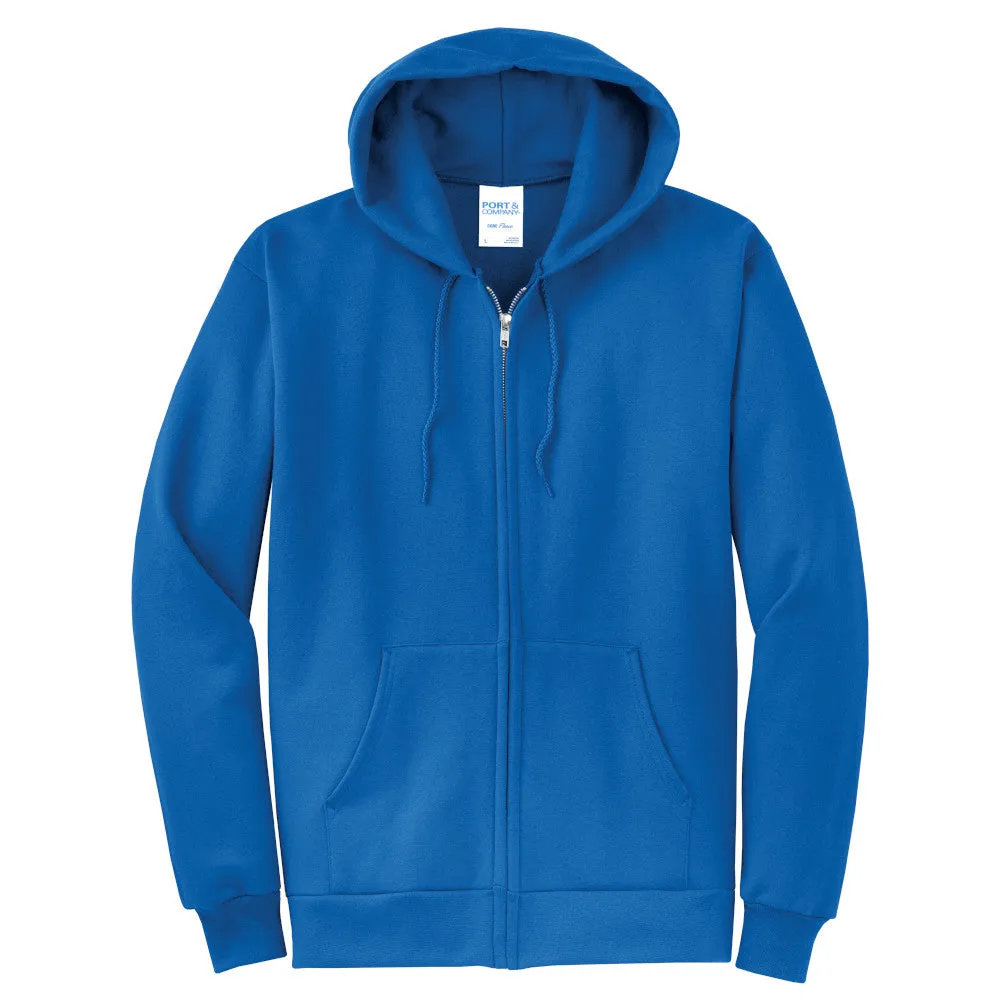 Port & Company® Core Fleece Full-Zip Hooded Sweatshirt - Royal