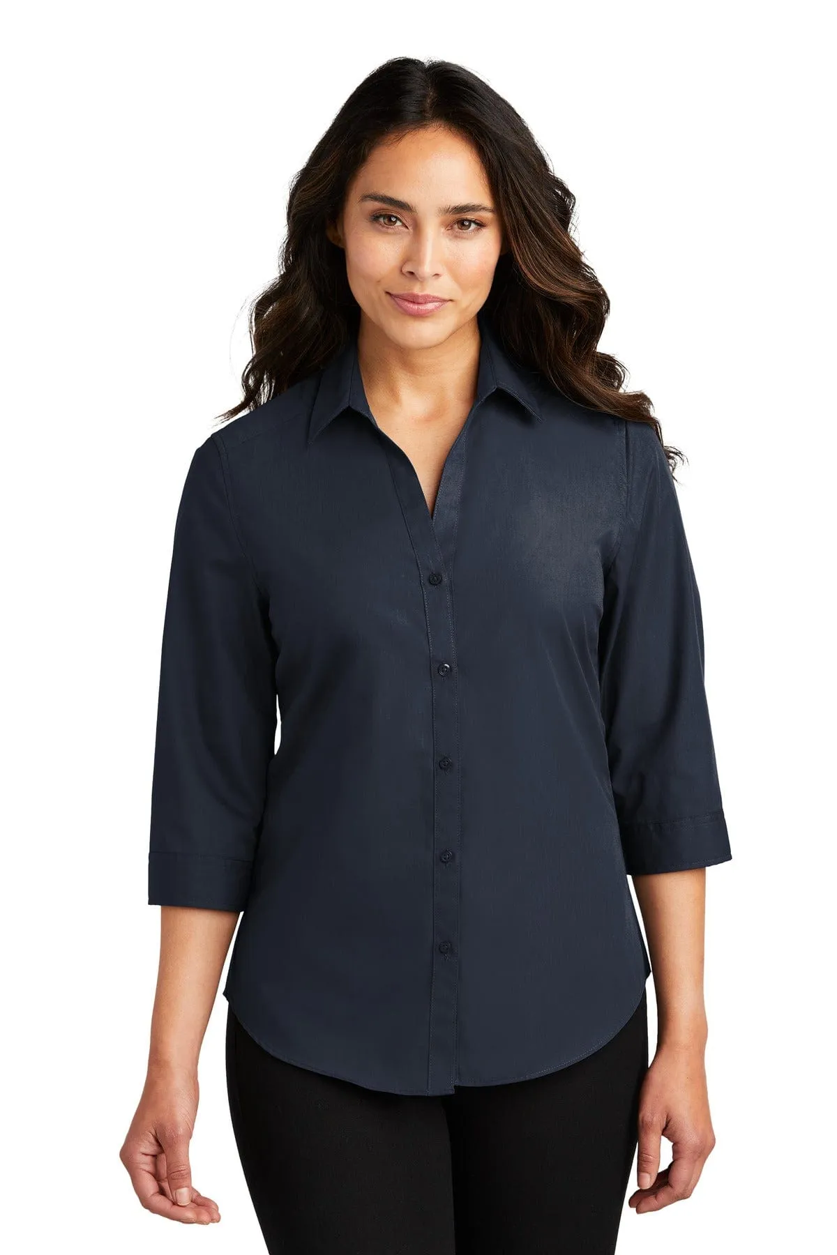 Port Authority ®  Ladies 3/4-Sleeve Carefree Poplin Shirt. LW102