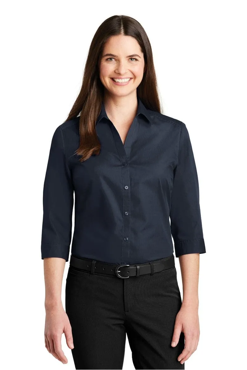 Port Authority ®  Ladies 3/4-Sleeve Carefree Poplin Shirt. LW102