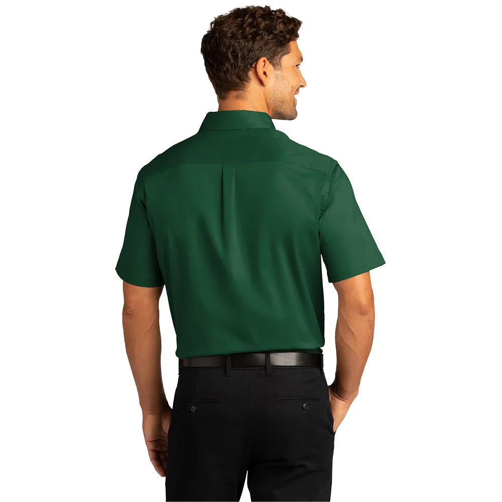 Port Authority® Short Sleeve SuperPro React™ Twill Shirt - Dark Green