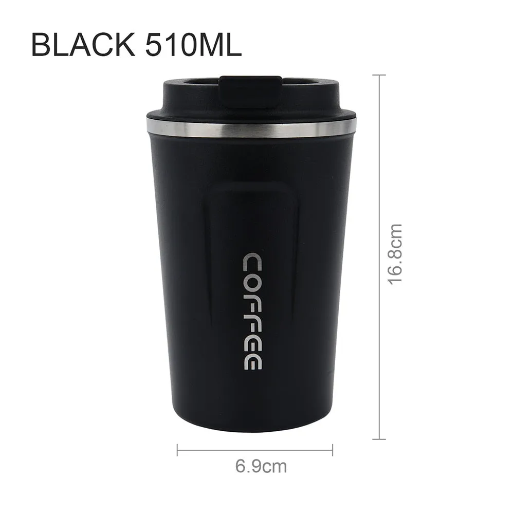 Portable Coffee Thermos Mug with Lock