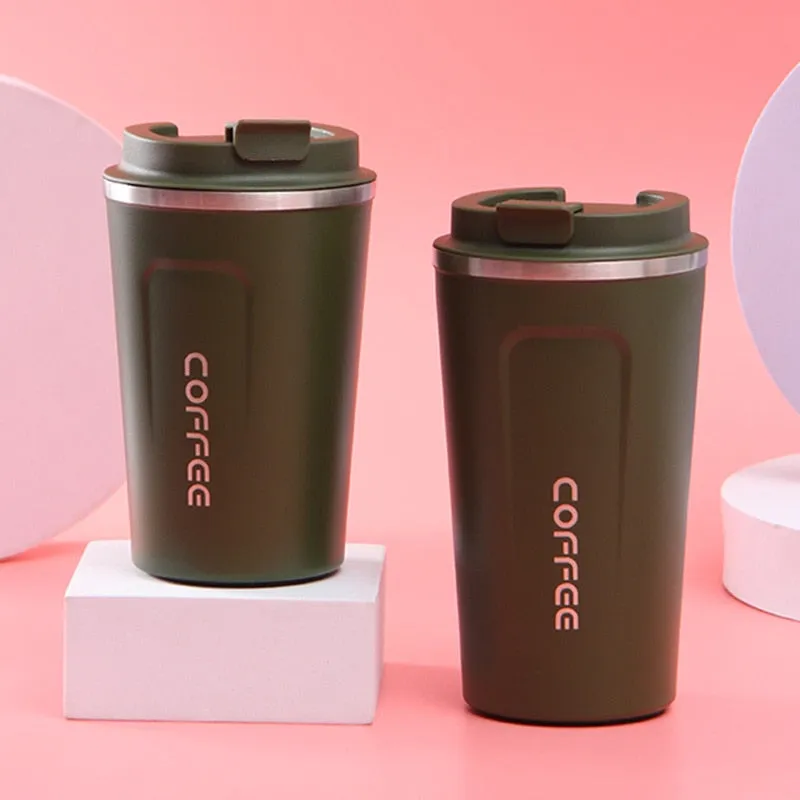 Portable Coffee Thermos Mug with Lock