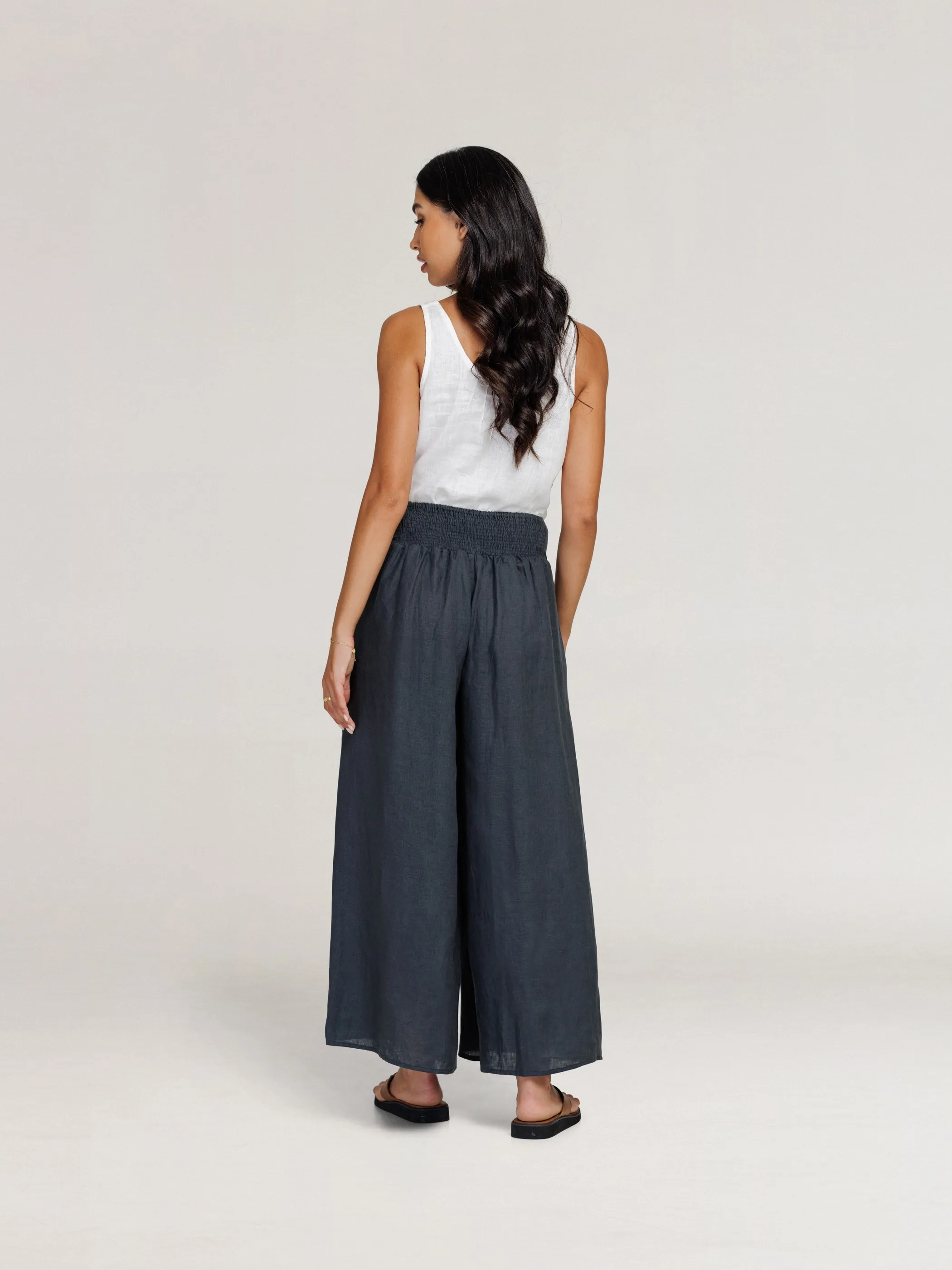 Portillo Linen Pants Charcoal