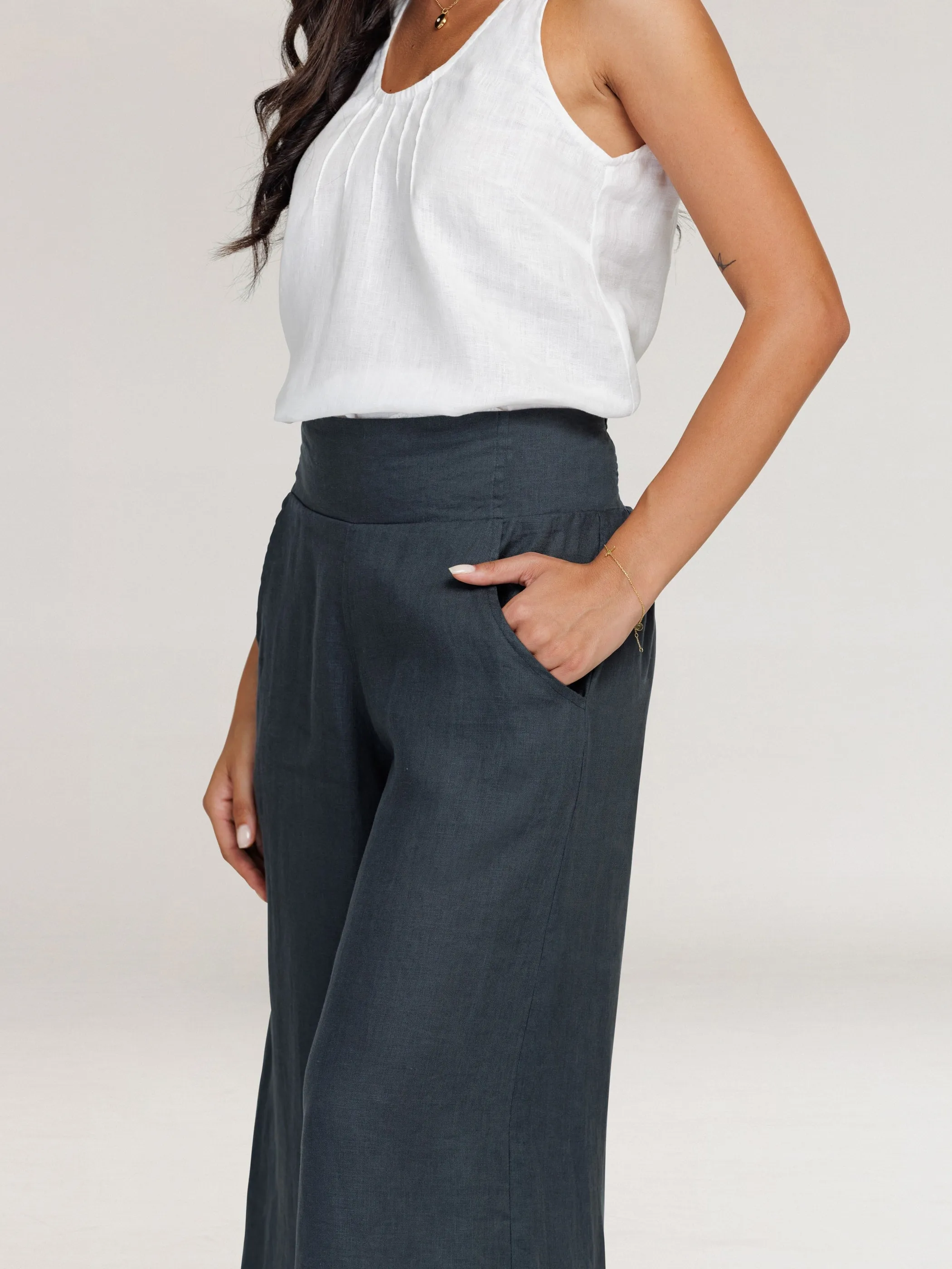 Portillo Linen Pants Charcoal