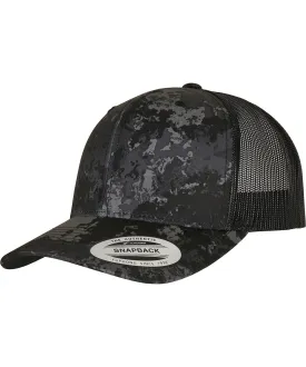 Poseidon Black - YP Classics® Veil Camo™ retro trucker cap (6606VC)