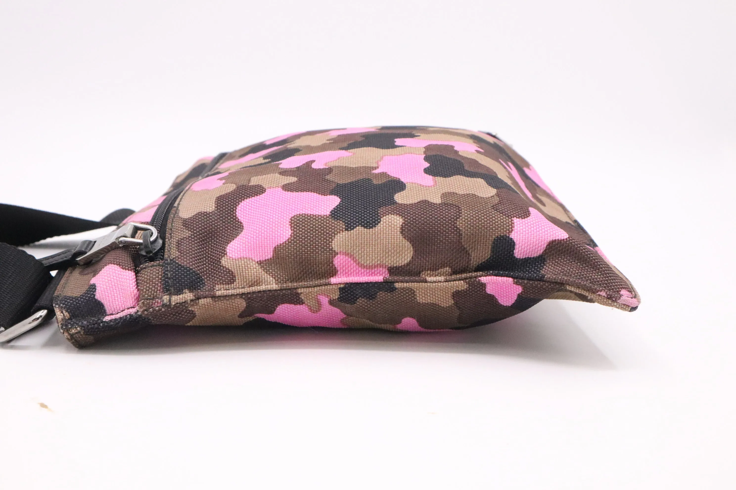 Prada Crossbody in Pink Camouflage Canvas