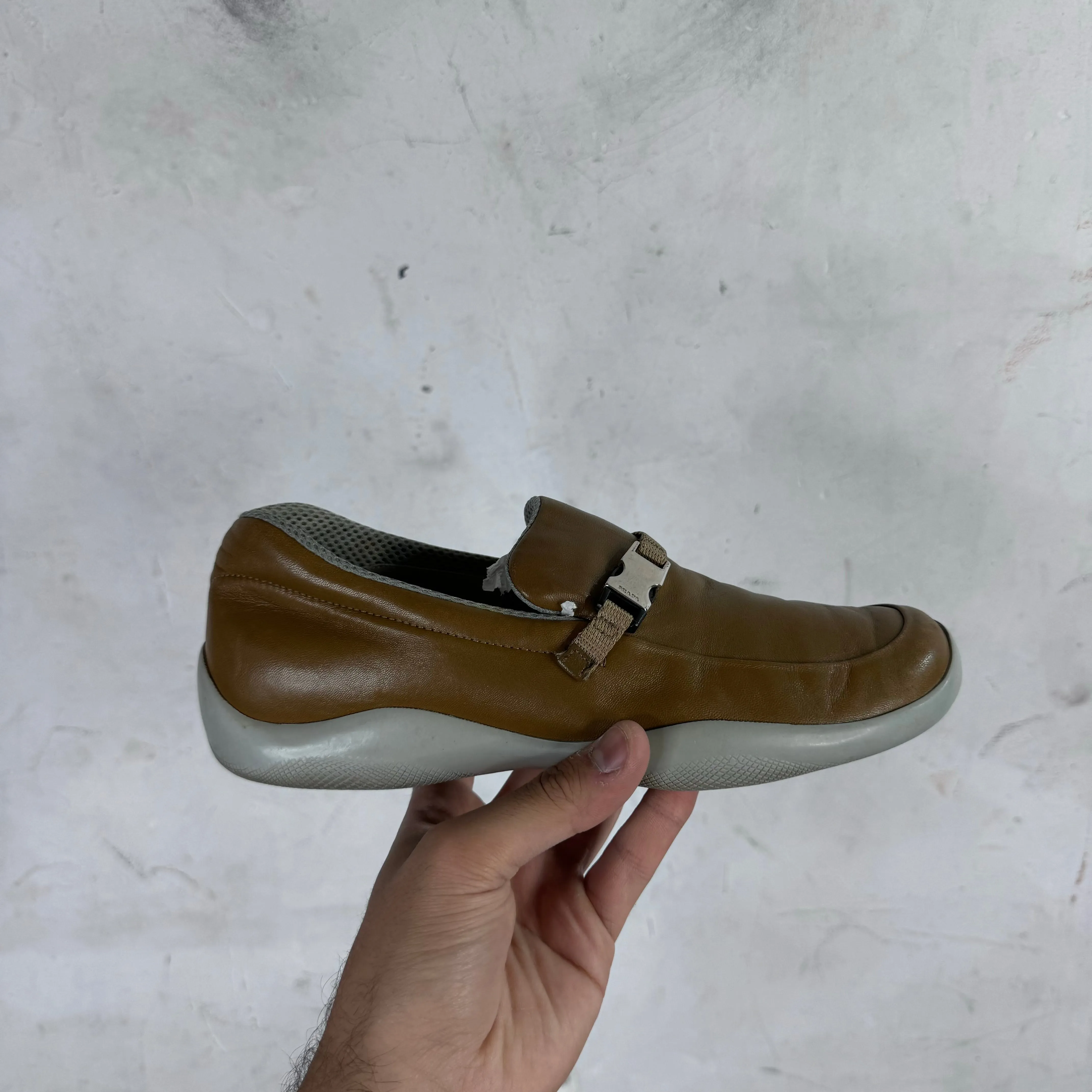 PRADA Leather Buckled Derby