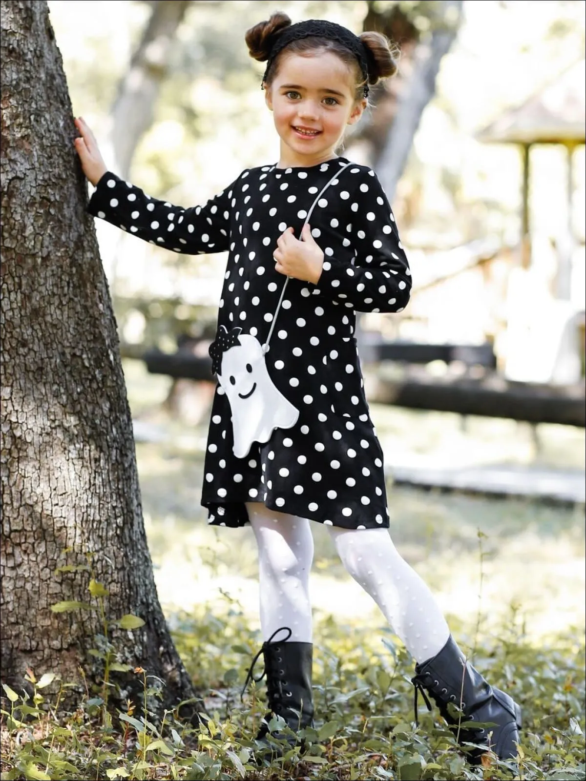 Precious Polka Dot Pocket Dress and Purse Set